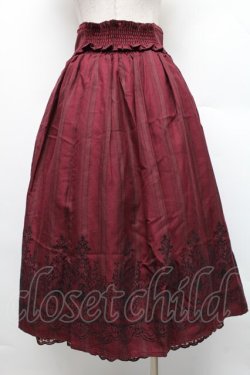 画像2: axes femme / 裾フロッキーローズストライプスカート  ワイン S-25-12-18-053-AX-SK-HR-ZS