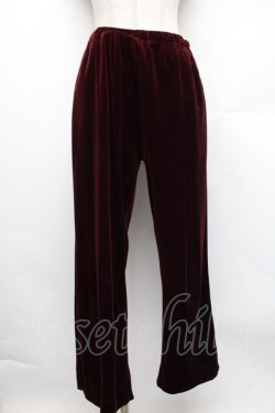 画像1: Jane Marple Dans Le Salon / ストレッチベロアパンツ  ワイン S-25-12-18-056-JM-PA-AS-ZS