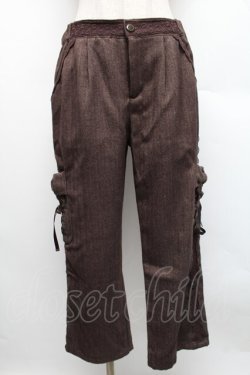 画像1: axes femme / ポケット編み上げパンツ  ブラウン S-25-12-18-057-AX-PA-HR-ZS