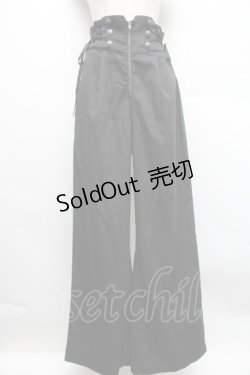 画像1: axes femme POETIQUE / レースアップデザインパンツ  黒 S-25-12-18-059-AX-PA-AS-ZS