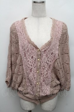 画像1: axes femme / ドルマンニットカーディガン  ピンク S-25-12-18-009-AX-TO-HR-ZS