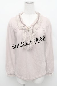 axes femme / レースBIGリボンカットソー  アワピンク S-25-12-18-010-AX-TO-HR-ZS