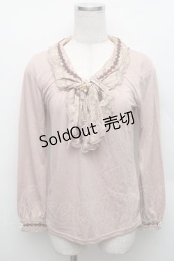 画像1: axes femme / レースBIGリボンカットソー  アワピンク S-25-12-18-010-AX-TO-HR-ZS