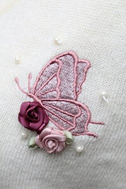 画像3: axes femme / バタフライ刺繍カーディガン  キナリ S-25-12-18-001-AX-TO-HR-ZS