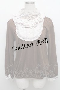 axes femme / ブローチ付スタンドブロッキングプルオーバー  ブラウン S-25-12-18-015-AX-TO-HR-ZS