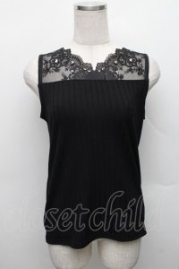 axes femme / 繊細レースタンク  黒 S-25-12-18-019-AX-TO-HR-ZS