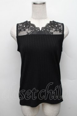 画像1: axes femme / 繊細レースタンク  黒 S-25-12-18-019-AX-TO-HR-ZS