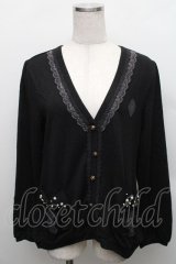 axes femme / リボンポケットVネックプルオーバー  黒 S-25-12-18-024-AX-TO-HR-ZS