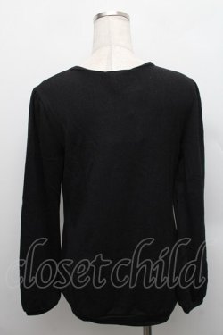 画像2: axes femme / リボンポケットVネックプルオーバー  黒 S-25-12-18-024-AX-TO-HR-ZS