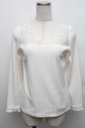 axes femme / レース切替カットソー  アイボリー S-25-12-18-003-AX-BL-HR-ZS