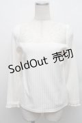 axes femme / レース切替カットソー  アイボリー S-25-12-18-003-AX-BL-HR-ZS