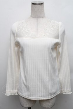 画像1: axes femme / レース切替カットソー  アイボリー S-25-12-18-003-AX-BL-HR-ZS