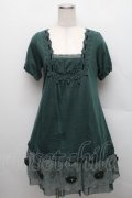 axes femme / 裾チュール切替ニットワンピース  グリーン S-25-12-18-026-AX-OP-HR-ZS
