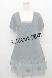 axes femme / 裾チュール切替ニットワンピース  グリーン S-25-12-18-026-AX-OP-HR-ZS