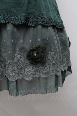 画像4: axes femme / 裾チュール切替ニットワンピース  グリーン S-25-12-18-026-AX-OP-HR-ZS