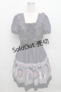 axes femme / チェス柄ストライプレースワンピース  紺 S-25-12-18-027-AX-OP-HR-ZS