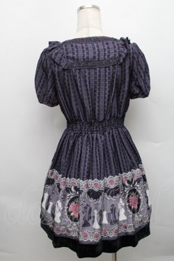 画像2: axes femme / チェス柄ストライプレースワンピース  紺 S-25-12-18-027-AX-OP-HR-ZS