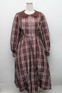 m petit by misako / マイメロチェックフレアワンピース M ブラウン S-25-12-18-030-LO-OP-AS-ZS