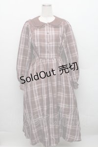m petit by misako / マイメロチェックフレアワンピース M ブラウン S-25-12-18-030-LO-OP-AS-ZS
