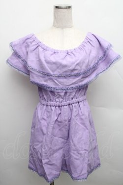 画像1: lilLilly / オフショルオールインワン  ラベンダー S-25-12-18-031-LO-OP-AS-ZS