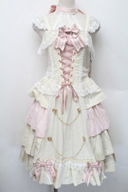 画像1: ALICE and the PIRATES / Sweet Devilジャンパースカート  生成りＸピンク S-25-12-20-022-PA-OP-SA-ZS