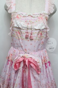 画像4: BABY,THE STARS SHINE BRIGHT / はなもも Shangri-La柄リボンジャンパースカート  ピンク S-25-12-20-023-BA-OP-ET-ZS