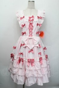 BABY,THE STARS SHINE BRIGHT / Ribbon ribbon blooms ジャンパースカート  ピンク S-25-12-20-025-BA-OP-AS-ZS