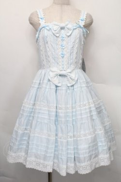 画像1: BABY,THE STARS SHINE BRIGHT / シェリルレーシィジャンパースカート  サックス S-25-12-20-031-BA-OP-HR-ZS