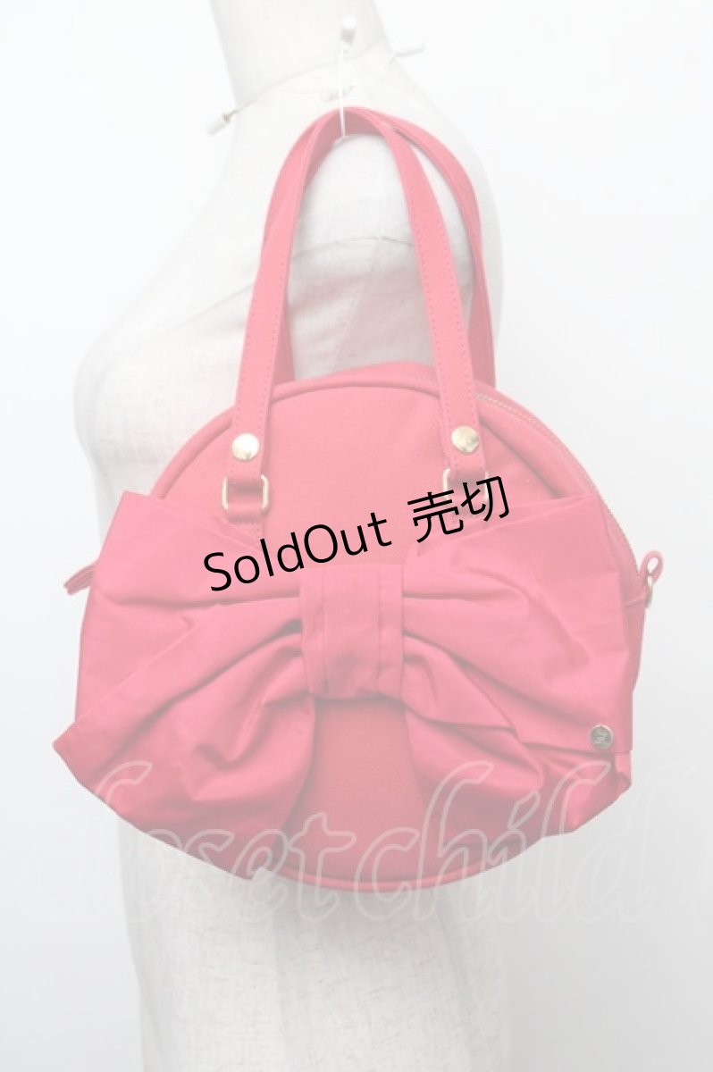 画像1: Perla nell' ostrica / シャンタンリボン付きハンプバッグ  赤 S-25-12-20-1001-EL-BG-HR-ZTK031 (1)