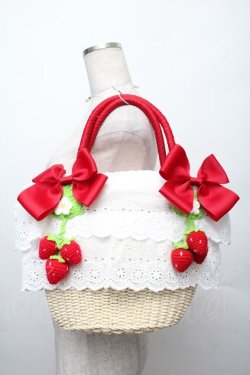 画像1: axes femme Kawaii / いちごあみぐるみ付カゴバッグ  赤 S-25-12-20-1004-AX-BG-HR-ZS