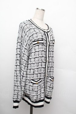 画像3: Ank Rouge / ツイードニットカーデ  黒ｘ白 S-25-12-20-1010-CA-TO-HR-ZS