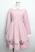 Ank Rouge / いちご刺繍長袖ワンピース  ピンク S-25-12-20-1014-CA-OP-HR-ZS