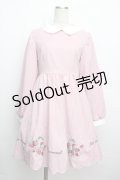 Ank Rouge / いちご刺繍長袖ワンピース  ピンク S-25-12-20-1014-CA-OP-HR-ZS