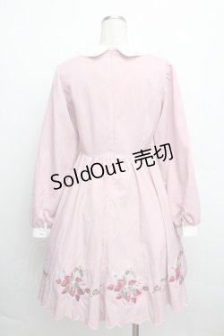 画像2: Ank Rouge / いちご刺繍長袖ワンピース  ピンク S-25-12-20-1014-CA-OP-HR-ZS