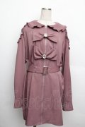 Ank Rouge / ビジューリボンZIPワンピース  ピンク S-25-12-20-1015-CA-OP-AS-ZS