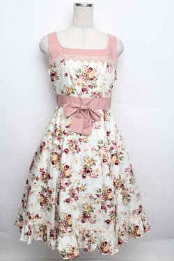 画像1: Victorian maiden / ロココブーケフリルジャンパースカート  ロココローズ S-25-12-20-1016-CL-OP-AS-ZS