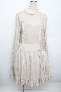 画像1: Jane Marple / ピンタックフリルワンピース  ベージュ S-25-12-20-1027-JM-OP-AS-ZS