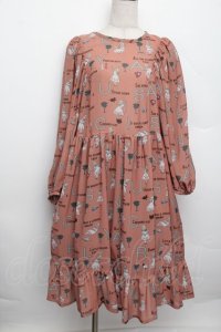 Jane Marple / The nursery Aliceギャザードレス  ブラウン S-25-12-20-1030-JM-OP-AS-ZS