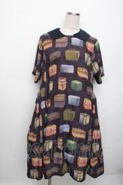 画像1: Jane Marple Dans Le Salon / Vintage Biscuits Canワンピース  ネイビー S-25-12-20-1032-JM-OP-HR-ZS