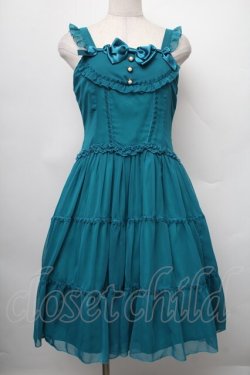 画像1: ALICE and the PIRATES / ルクレールシフォンジャンパースカート  グリーン S-25-12-20-032-PA-OP-SA-ZS