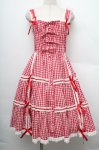画像1: metamorphose / ギンガムシャーリングジャンパースカート  赤ｘ白 S-25-12-20-005-ME-OP-AS-ZS (1)