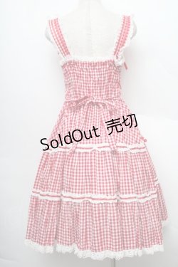 画像2: metamorphose / ギンガムシャーリングジャンパースカート  赤ｘ白 S-25-12-20-005-ME-OP-AS-ZS