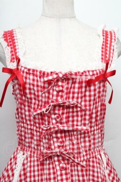 画像3: metamorphose / ギンガムシャーリングジャンパースカート  赤ｘ白 S-25-12-20-005-ME-OP-AS-ZS