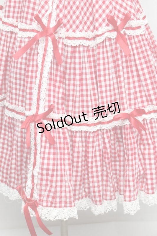 画像5: metamorphose / ギンガムシャーリングジャンパースカート  赤ｘ白 S-25-12-20-005-ME-OP-AS-ZS (5)