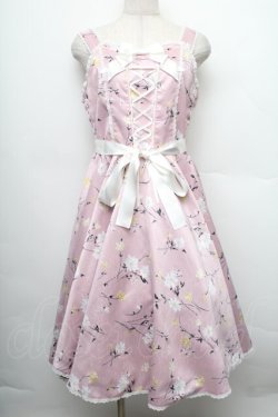 画像1: metamorphose / リボンサーキュラージャンパースカート（フラワー） 1 ピンク S-25-12-20-006-ME-OP-AS-ZS