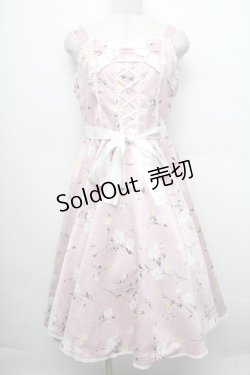 画像1: metamorphose / リボンサーキュラージャンパースカート（フラワー） 1 ピンク S-25-12-20-006-ME-OP-AS-ZS