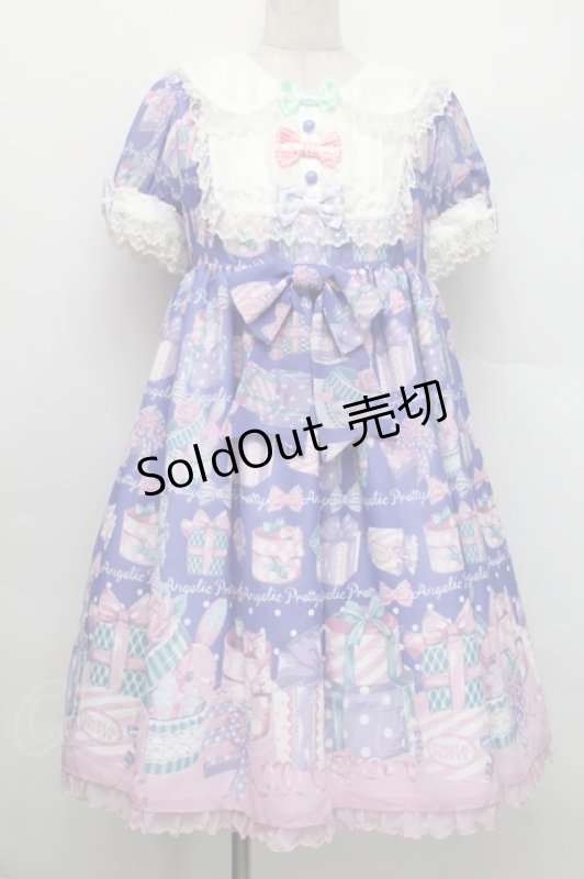 画像1: Angelic Pretty / ラッピングハートワンピース  ラベンダー S-25-12-20-012-AP-OP-AS-ZS (1)