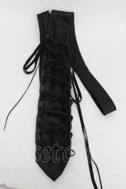 画像1: BPN / 合皮レースアップネクタイ  黒 S-25-12-21-005-GO-ZA-HR-ZS