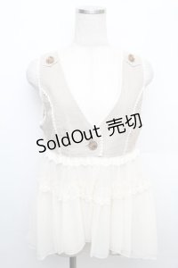 axes femme / ダンガリー切替ベスト  ベージュ S-25-12-21-038-AX-TO-HR-ZS