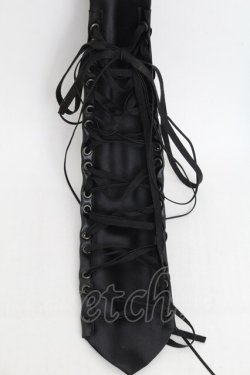 画像2: BPN / 合皮レースアップネクタイ  黒 S-25-12-21-005-GO-ZA-HR-ZS
